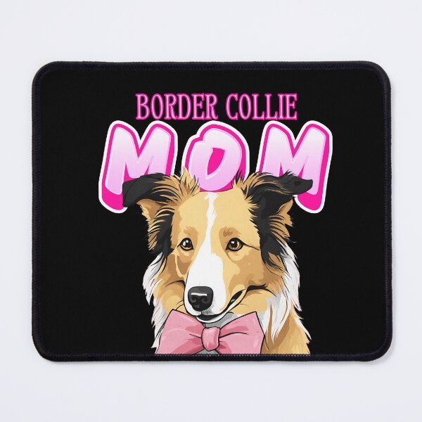 Item preview, Pink Dog Mom Beige Border Collie Dog with Pink Bow  designed and sold by GoodyPaws.