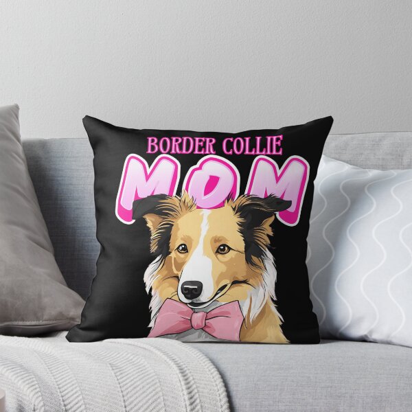 Item preview, Pink Dog Mom Beige Border Collie Dog with Pink Bow  designed and sold by GoodyPaws.