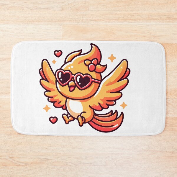 Item preview, Kawaii Cheerful Phoenix With Heart-Shaped Sunglasses designed and sold by CanvasCutie.