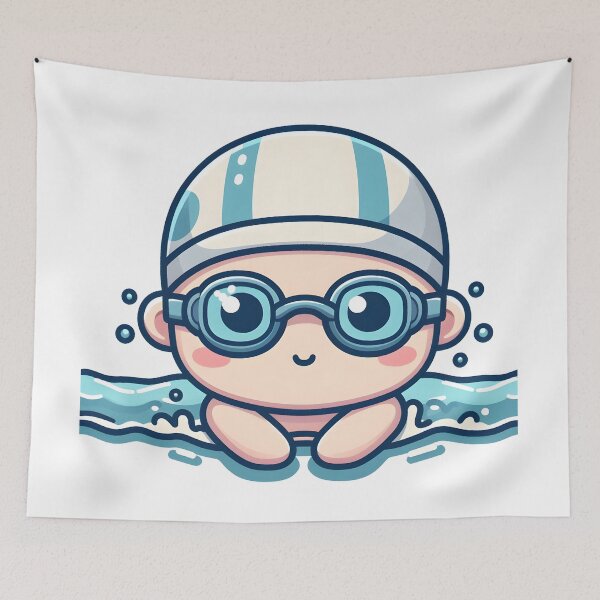 Item preview, Kawaii Athlete: Swimming Goggles And Swim Cap designed and sold by CanvasCutie.