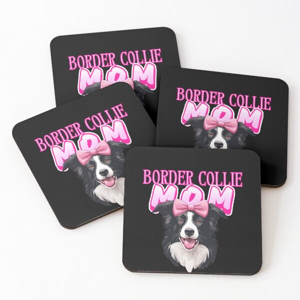 Item preview,  Pink Dog Mom Black And White  Border Collie Dog with Pink Bow  designed and sold by GoodyPaws.