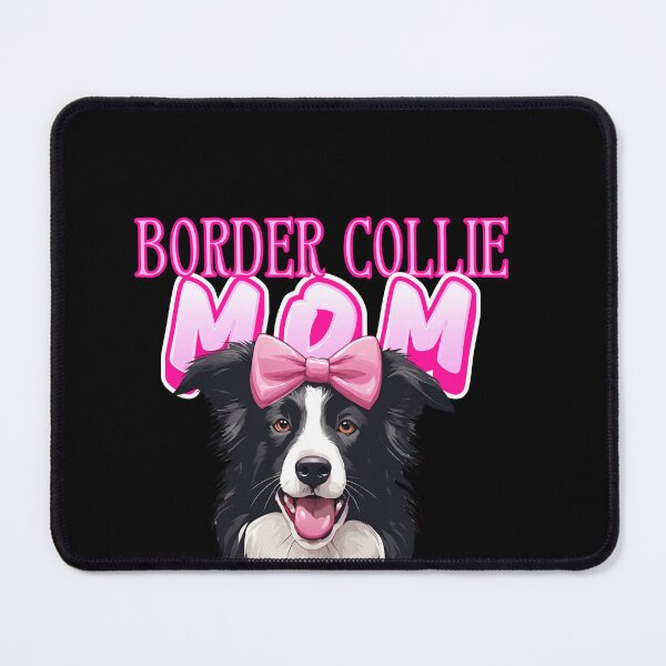 Item preview, Pink Dog Mom Black And White Border Collie Dog with Pink Bow designed and sold by GoodyPaws.
