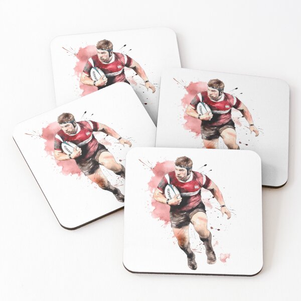 Item preview, Red Watercolor American Rugby Player Design designed and sold by BlushRoses7.