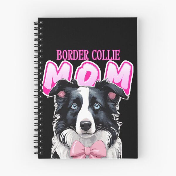 Item preview, Pink Dog Mom Black And White Border Collie Dog with Pink Bow  designed and sold by GoodyPaws.