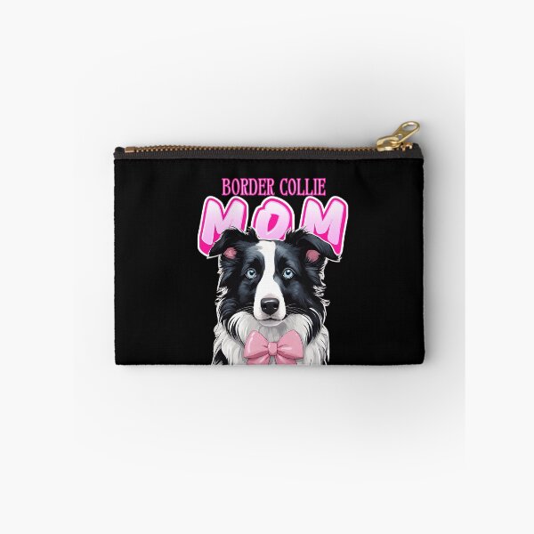 Item preview, Pink Dog Mom Black And White Border Collie Dog with Pink Bow  designed and sold by GoodyPaws.