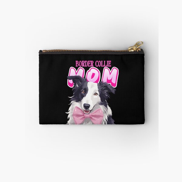 Item preview, Pink Dog Mom Black And White Border Collie Dog with Pink Bow  designed and sold by GoodyPaws.
