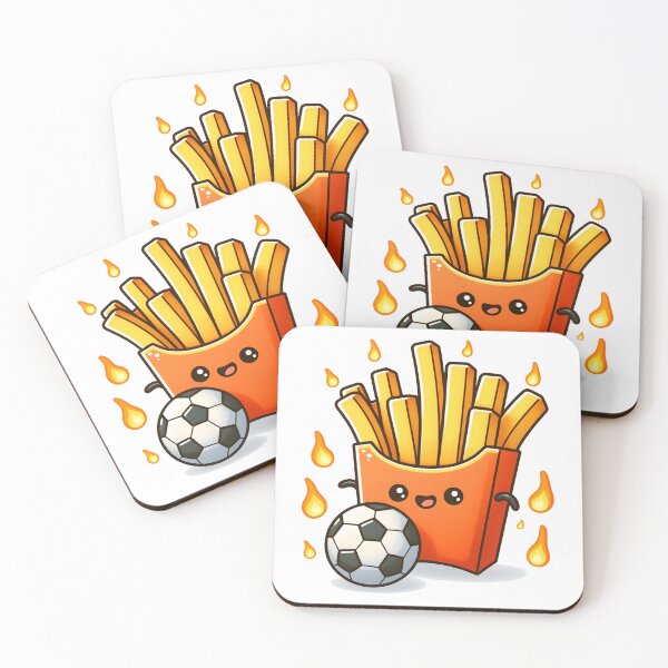 Item preview, Kawaii French Fries With Soccer Ball designed and sold by CanvasCutie.