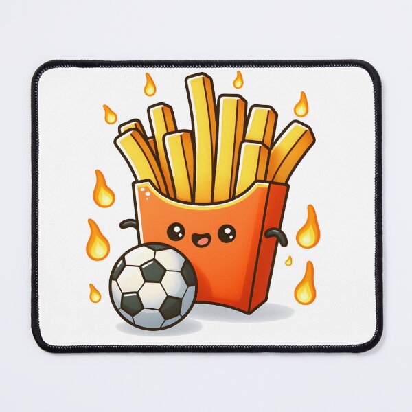 Item preview, Kawaii French Fries With Soccer Ball designed and sold by CanvasCutie.