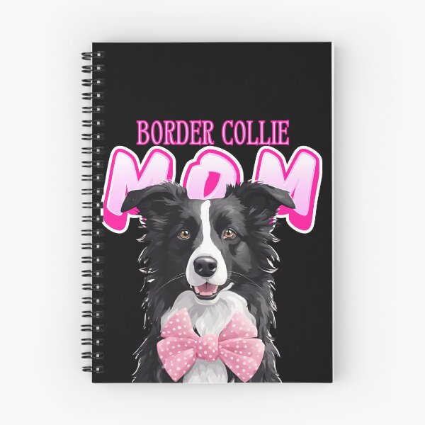 Item preview, Pink Dog Mom Black And White Border Collie Dog with Pink Bow  designed and sold by GoodyPaws.