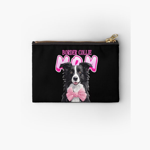 Item preview, Pink Dog Mom Black And White Border Collie Dog with Pink Bow  designed and sold by GoodyPaws.