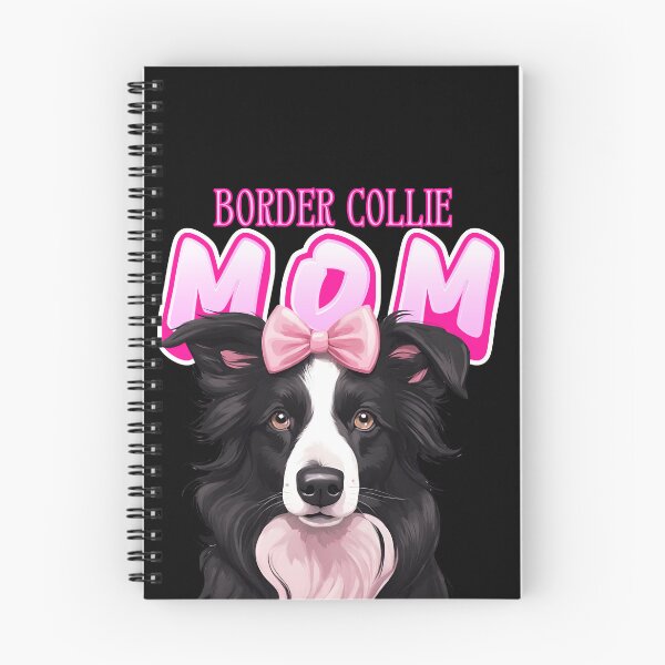 Item preview, Pink Dog Mom Black And White Border Collie Dog with Pink Bow  designed and sold by GoodyPaws.