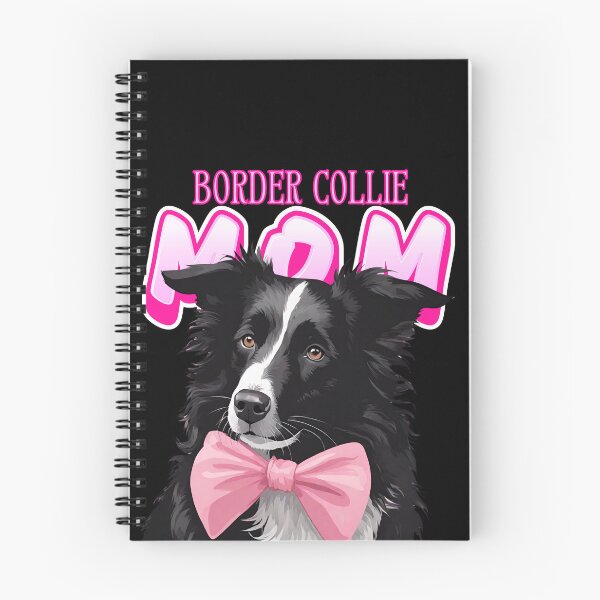 Item preview, Pink Dog Mom Black And White Border Collie Dog with Pink Bow  designed and sold by GoodyPaws.