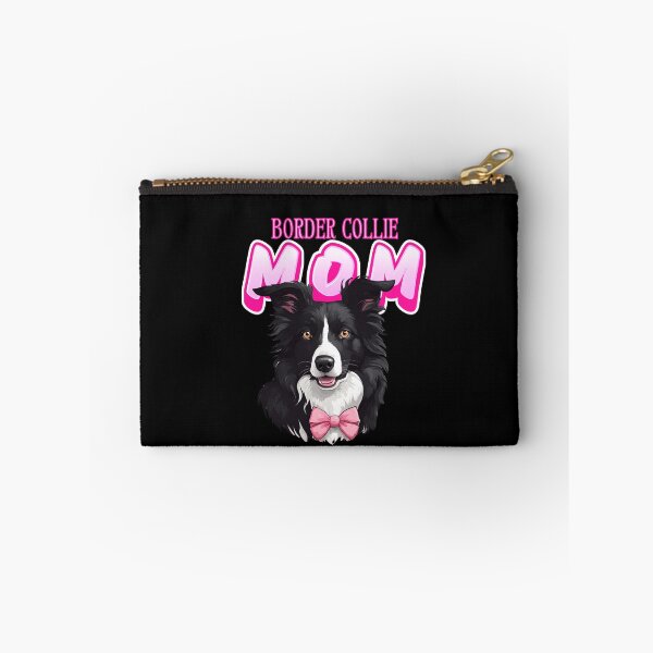 Item preview, Pink Dog Mom Black And White Border Collie Dog with Pink Bow  designed and sold by GoodyPaws.