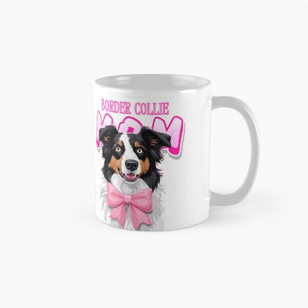 Item preview,  Pink Dog Mom Black Tri Color Border Collie Dog with Pink Bow  designed and sold by GoodyPaws.