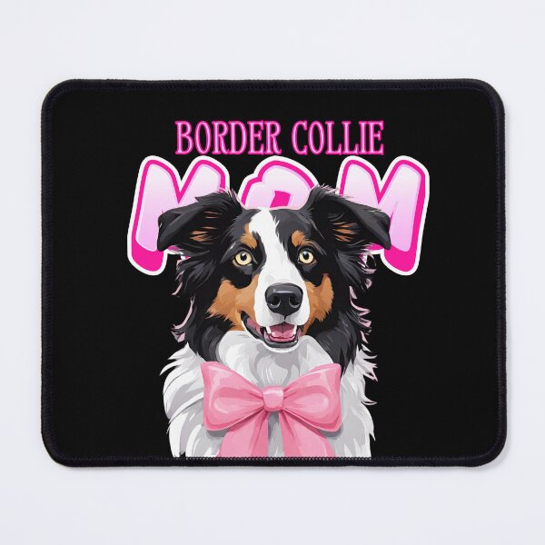Item preview, Pink Dog Mom Black Tri Color Border Collie Dog with Pink Bow designed and sold by GoodyPaws.