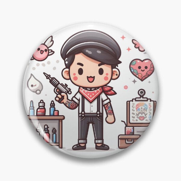 Item preview, Kawaii Tattoo Artist: Wearing A Tattoo-Themed Scarf designed and sold by CanvasCutie.