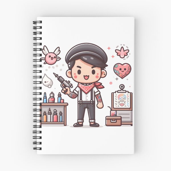 Item preview, Kawaii Tattoo Artist: Wearing A Tattoo-Themed Scarf designed and sold by CanvasCutie.