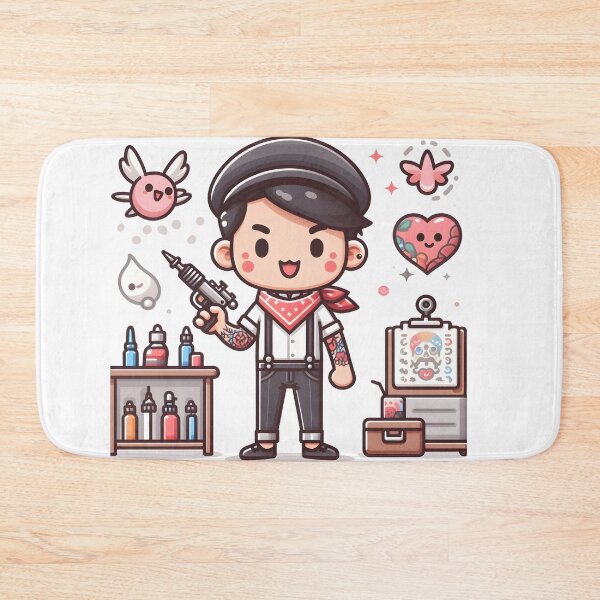 Item preview, Kawaii Tattoo Artist: Wearing A Tattoo-Themed Scarf designed and sold by CanvasCutie.