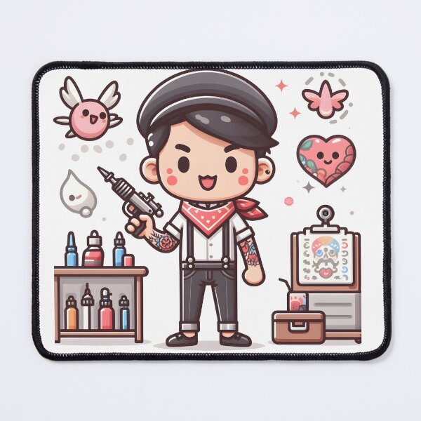 Item preview, Kawaii Tattoo Artist: Wearing A Tattoo-Themed Scarf designed and sold by CanvasCutie.