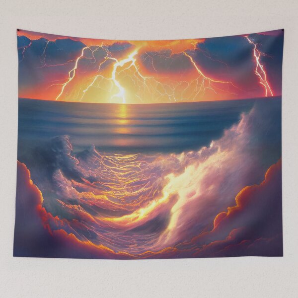 Item preview, Thunderstorm by the sea designed and sold by FlowersColorful.