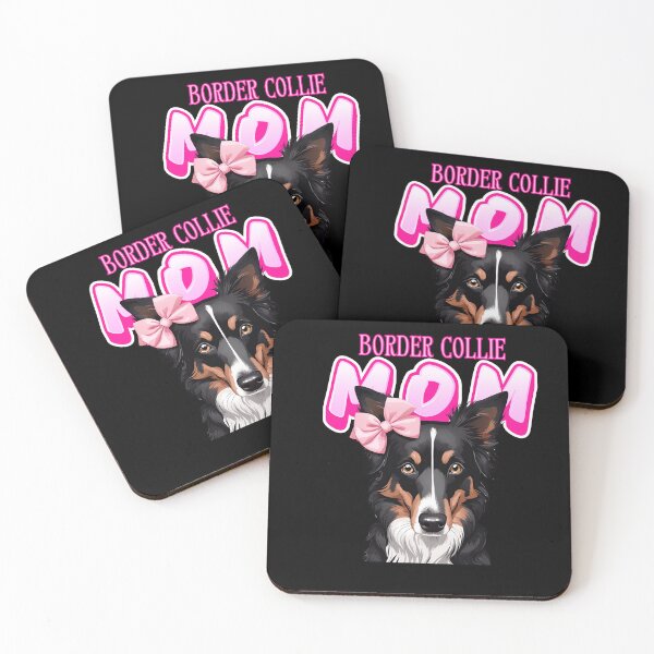 Item preview, Pink Dog Mom Black Tri Color Border Collie Dog with Pink Bow  designed and sold by GoodyPaws.
