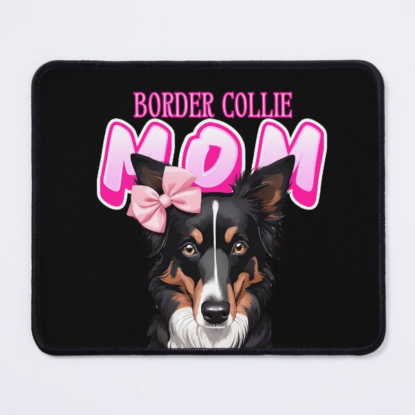Item preview, Pink Dog Mom Black Tri Color Border Collie Dog with Pink Bow designed and sold by GoodyPaws.