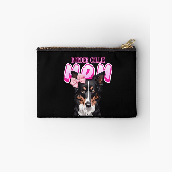 Item preview, Pink Dog Mom Black Tri Color Border Collie Dog with Pink Bow  designed and sold by GoodyPaws.