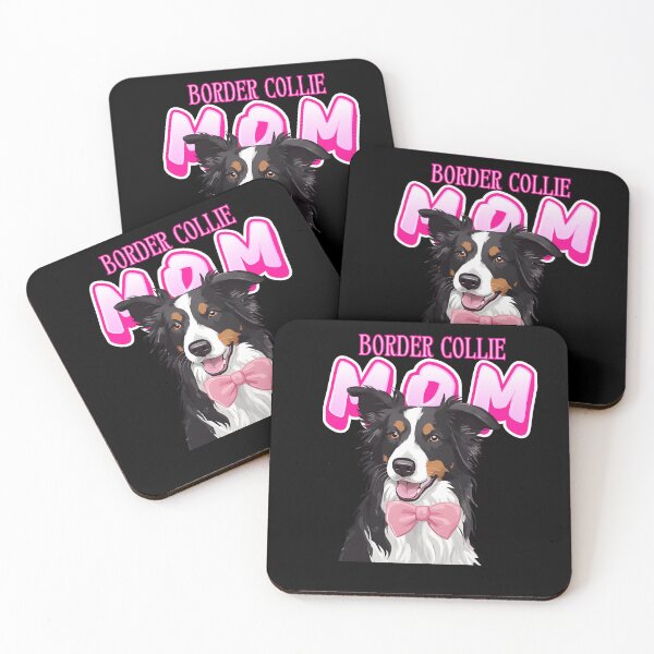 Item preview, Pink Dog Mom Black Tri Color Border Collie Dog with Pink Bow  designed and sold by GoodyPaws.