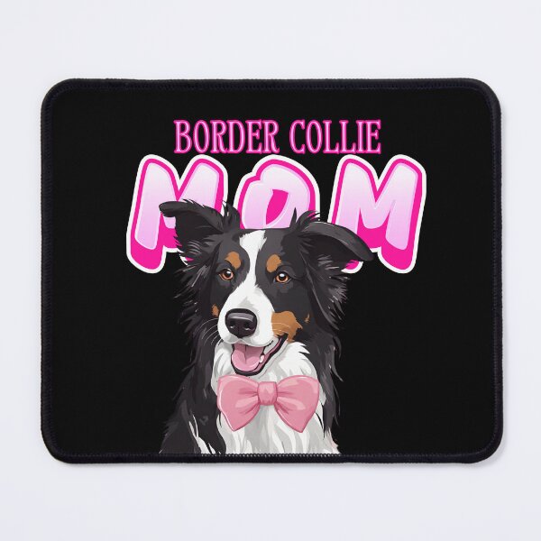 Item preview, Pink Dog Mom Black Tri Color Border Collie Dog with Pink Bow  designed and sold by GoodyPaws.