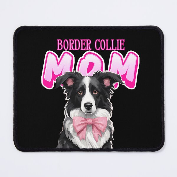 Item preview, Pink Dog Mom Slate Blue Merle Border Collie Dog with Pink Bow designed and sold by GoodyPaws.