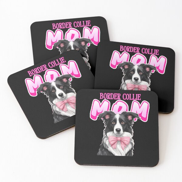 Item preview, Pink Dog Mom Slate Blue Merle Border Collie Dog with Pink Bow  designed and sold by GoodyPaws.