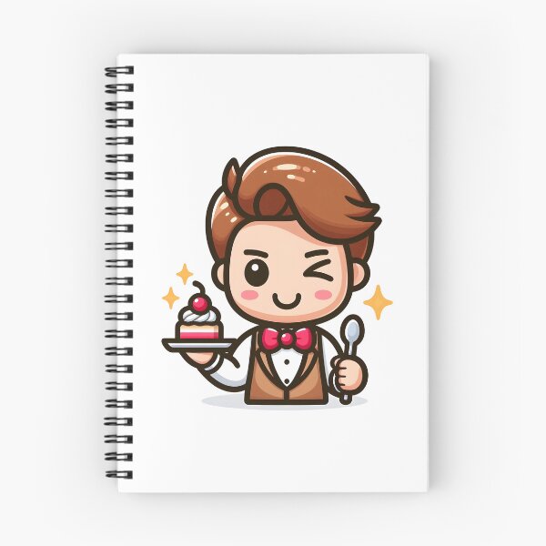 Item preview, Kawaii Waiter With A Retro Bow Tie And A Cheeky Expression designed and sold by CanvasCutie.
