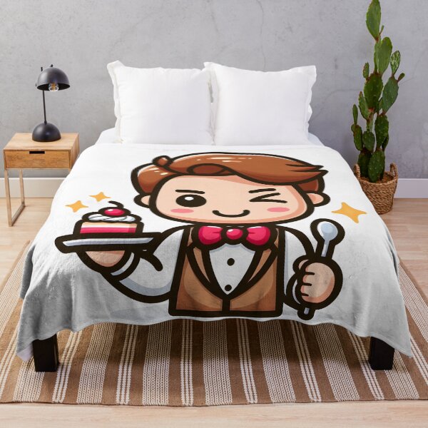 Item preview, Kawaii Waiter With A Retro Bow Tie And A Cheeky Expression designed and sold by CanvasCutie.