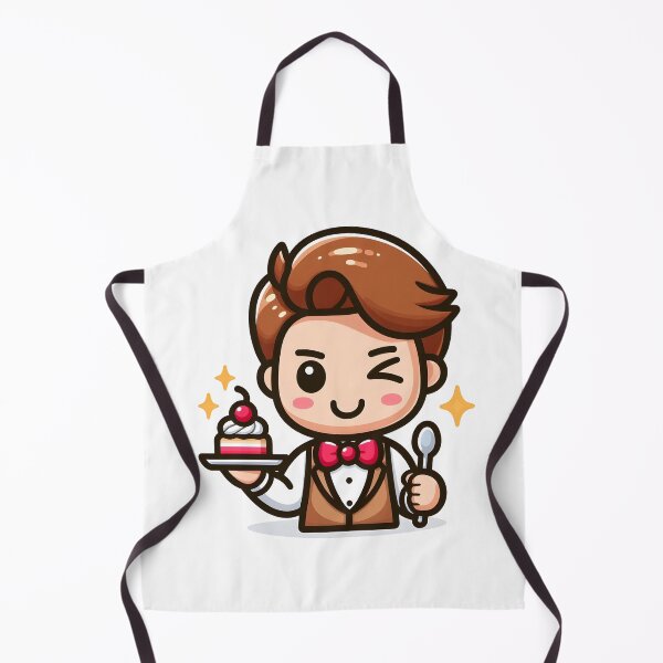 Item preview, Kawaii Waiter With A Retro Bow Tie And A Cheeky Expression designed and sold by CanvasCutie.