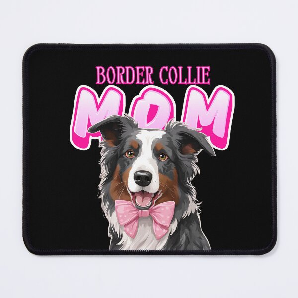 Item preview, Pink Dog Mom Slate Blue Merle Border Collie Dog with Pink Bow designed and sold by GoodyPaws.