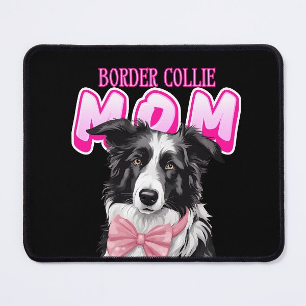 Item preview, Pink Dog Mom Slate Blue Merle Border Collie Dog with Pink Bow  designed and sold by GoodyPaws.