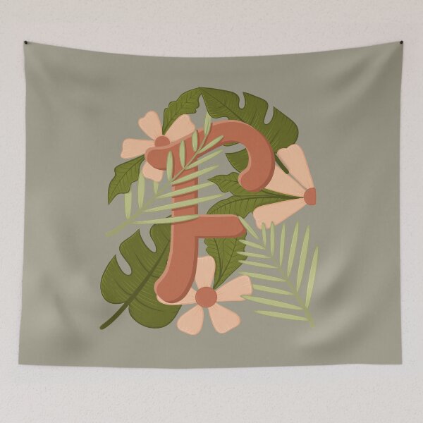 Item preview, initials of letter f floralart typography designed and sold by karyavna.