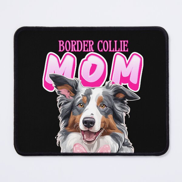 Item preview, Pink Dog Mom Slate Blue Merle Border Collie Dog with Pink Bow designed and sold by GoodyPaws.