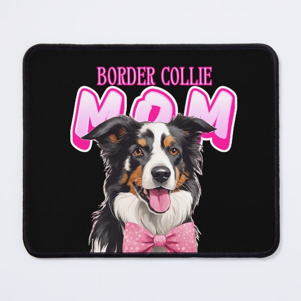 Item preview, Pink Dog Mom Slate Blue Merle Border Collie Dog with Pink Bow designed and sold by GoodyPaws.