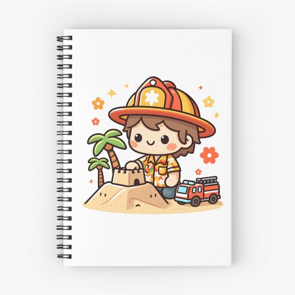 Item preview, Kawaii Firefighter With Hawaiian Shirt designed and sold by CanvasCutie.