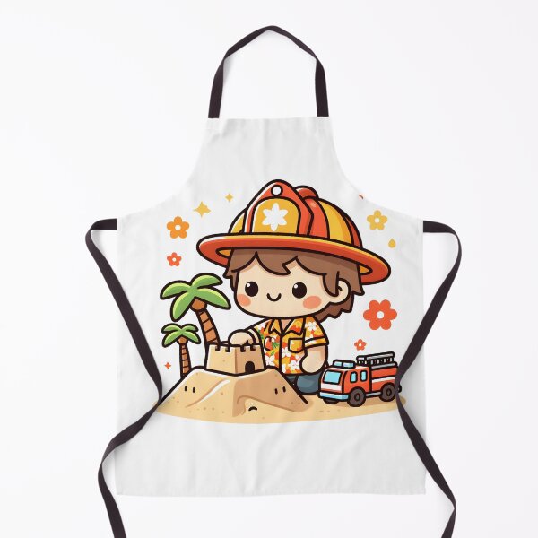Item preview, Kawaii Firefighter With Hawaiian Shirt designed and sold by CanvasCutie.