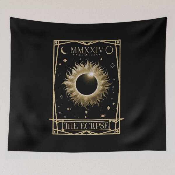 Item preview, Solar Eclipse 2024 Total Eclipse Astronomy Tarot Card Arkana designed and sold by LumbardaDesigns.