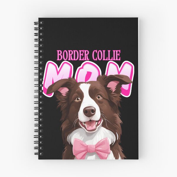 Item preview,  Pink Dog Mom Chocolate And White Border Collie Dog with Pink Bow  designed and sold by GoodyPaws.