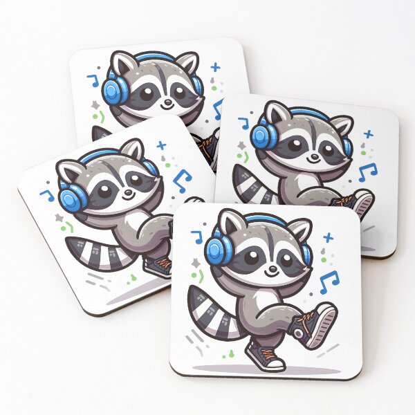 Item preview, Kawaii Raccoon With Sneakers designed and sold by CanvasCutie.