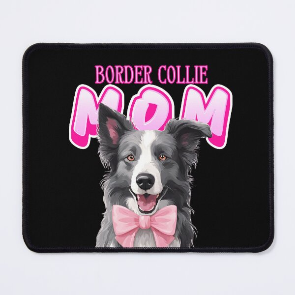 Item preview, Pink Dog Mom Grey And White Border Collie Dog with Pink Bow designed and sold by GoodyPaws.