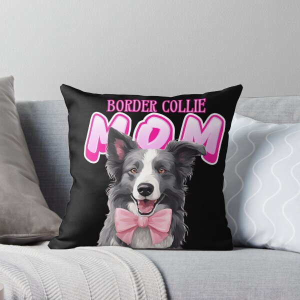Item preview, Pink Dog Mom Grey And White Border Collie Dog with Pink Bow  designed and sold by GoodyPaws.