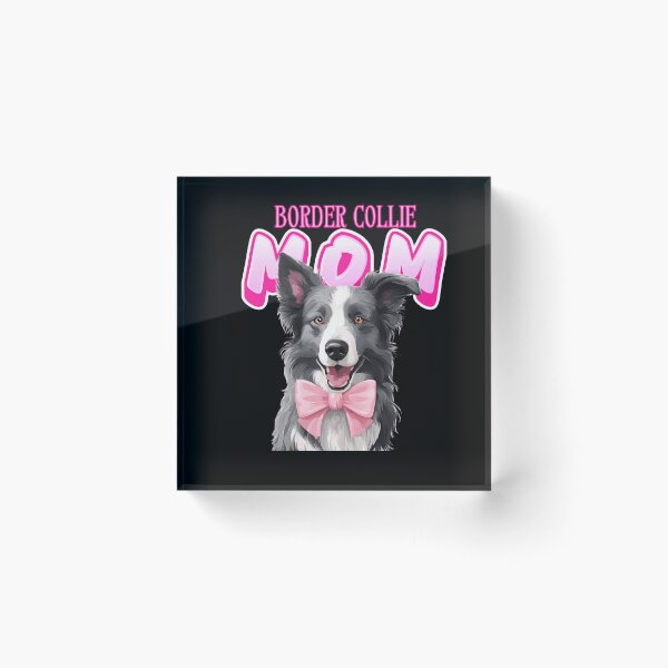 Item preview, Pink Dog Mom Grey And White Border Collie Dog with Pink Bow  designed and sold by GoodyPaws.