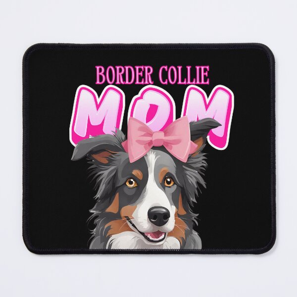 Item preview, Pink Dog Mom Grey And White Tri color Border Collie Dog with Pink Bow designed and sold by GoodyPaws.