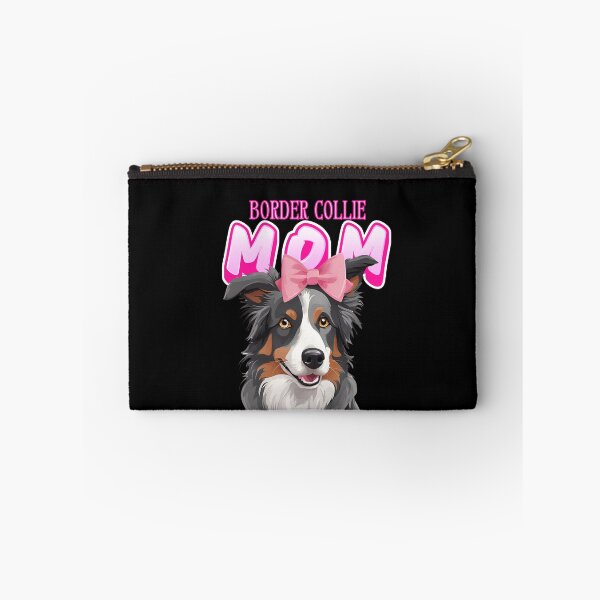 Item preview, Pink Dog Mom Grey And White Tri color Border Collie Dog with Pink Bow  designed and sold by GoodyPaws.