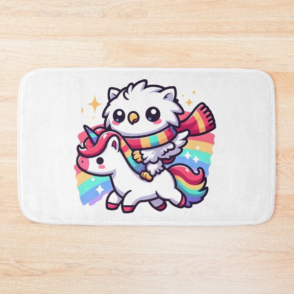 Item preview, Kawaii Chibi Griffin: Wearing A Rainbow Scarf designed and sold by CanvasCutie.